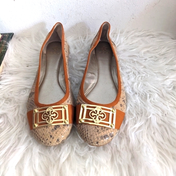 Isola Shoes - Snake Leather Ballet Flats Arpels ISOLA Britt ll Honey 8